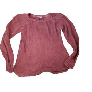 Orvis Womens Red Cotton Long Sleeve Round Neck Pullover Sweater‎ Size Large